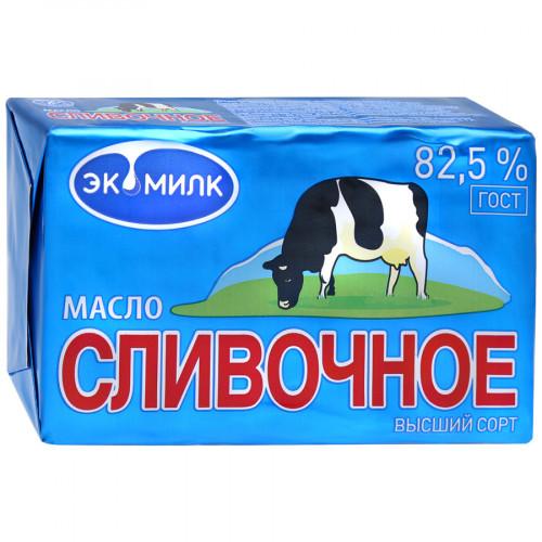 Масло Экомилк сливочное 82,5%, 450 гр., обертка