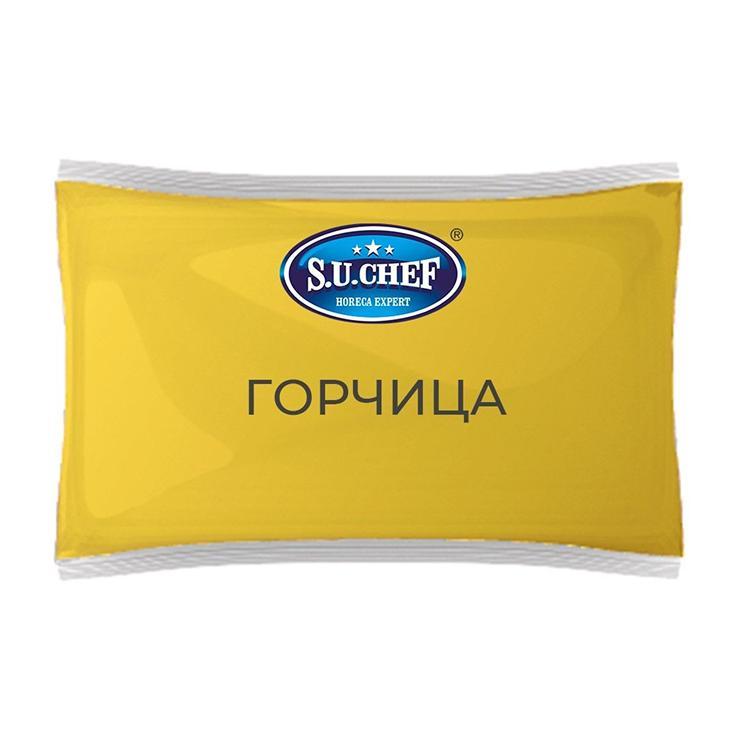 Горчица S.U.CHEF Распак среднеострая 1 кг., флоу-пак
