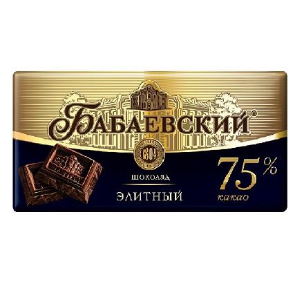 Шоколад Бабаевский Элитный 75% какао 75 гр., обертка