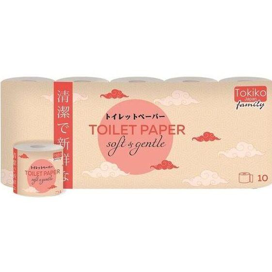 Туалетная бумага Tokiko Japan Family 30м 3-слойная 10 штук, флоу-пак