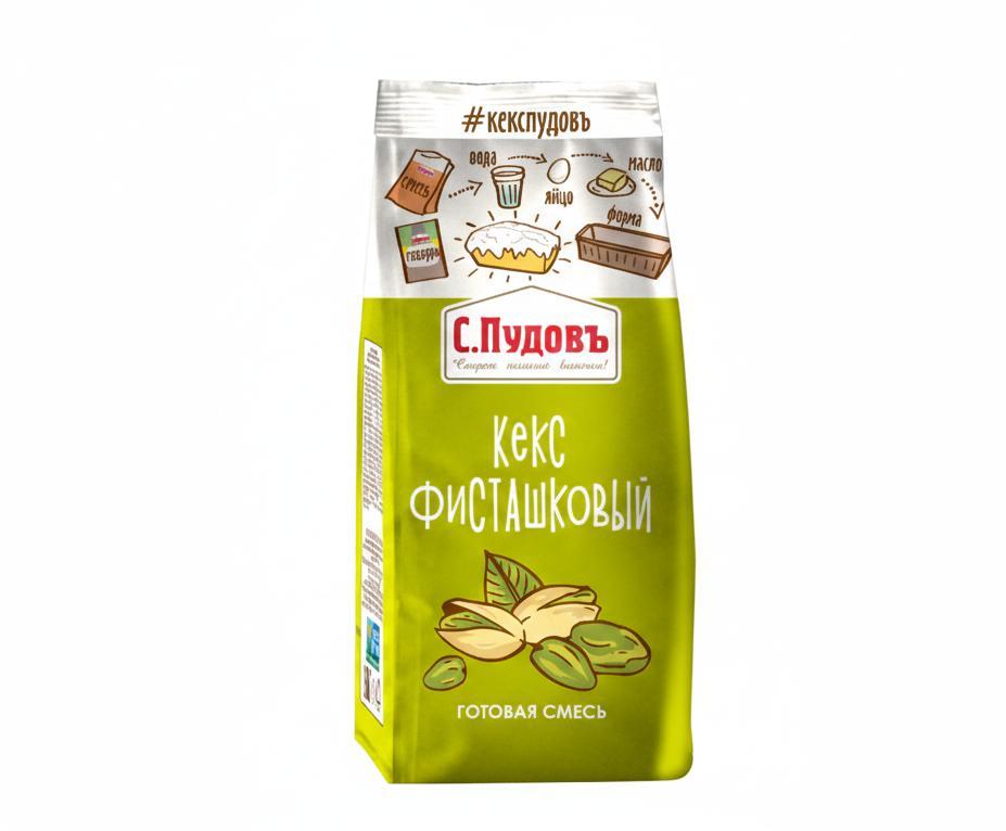 Смесь для выпечки С.Пудовъ кекс фисташковый 300 гр., флоу-пак