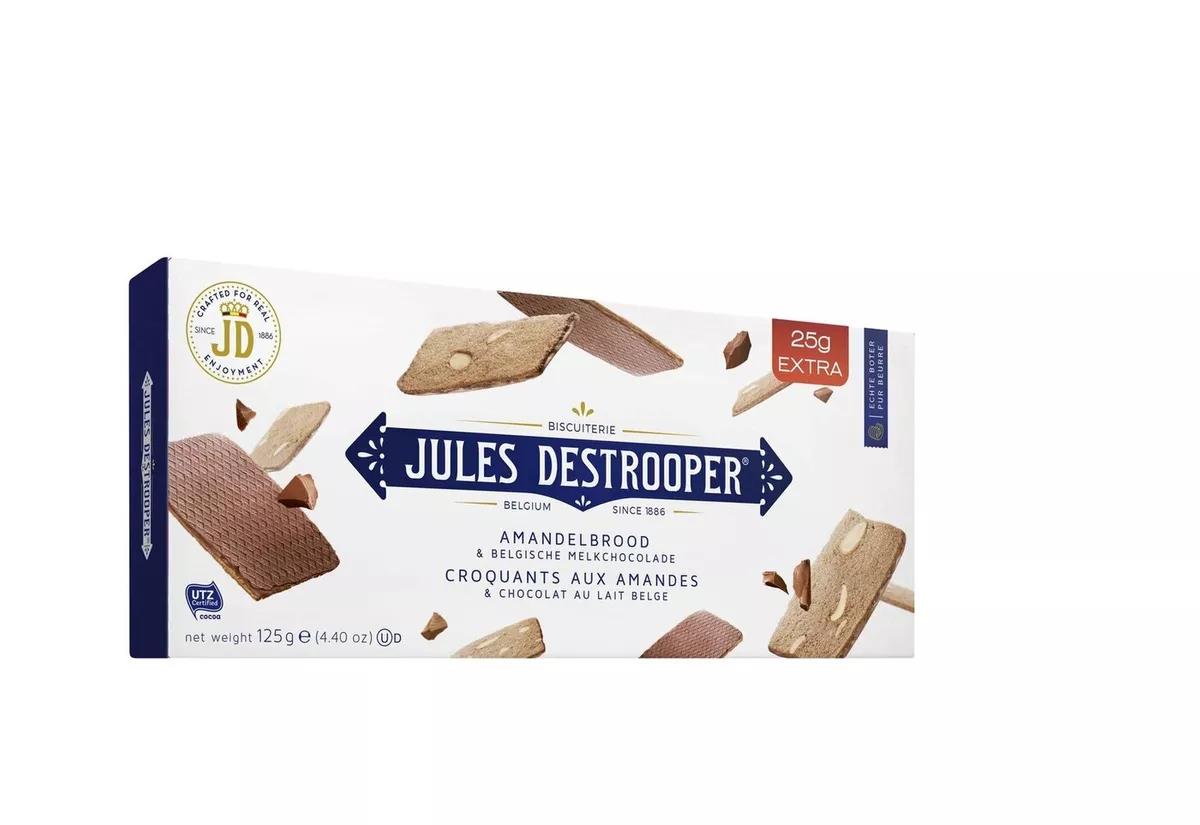 Печенье Jules Destrooper Amandelbrood & Belgische Melkchocolade, 125 гр., картон