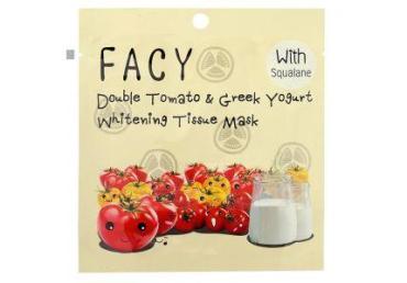 Тканевая маска для лица Facy Tomato and Greek Yogurt Whitening Mask с томатами и греческим йогуртом,Отбеливающая