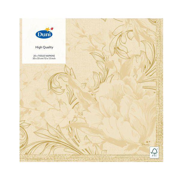 Салфетки бумажные Duni Charm Cream трехслойные 33х33 см. 20 шт., пакет