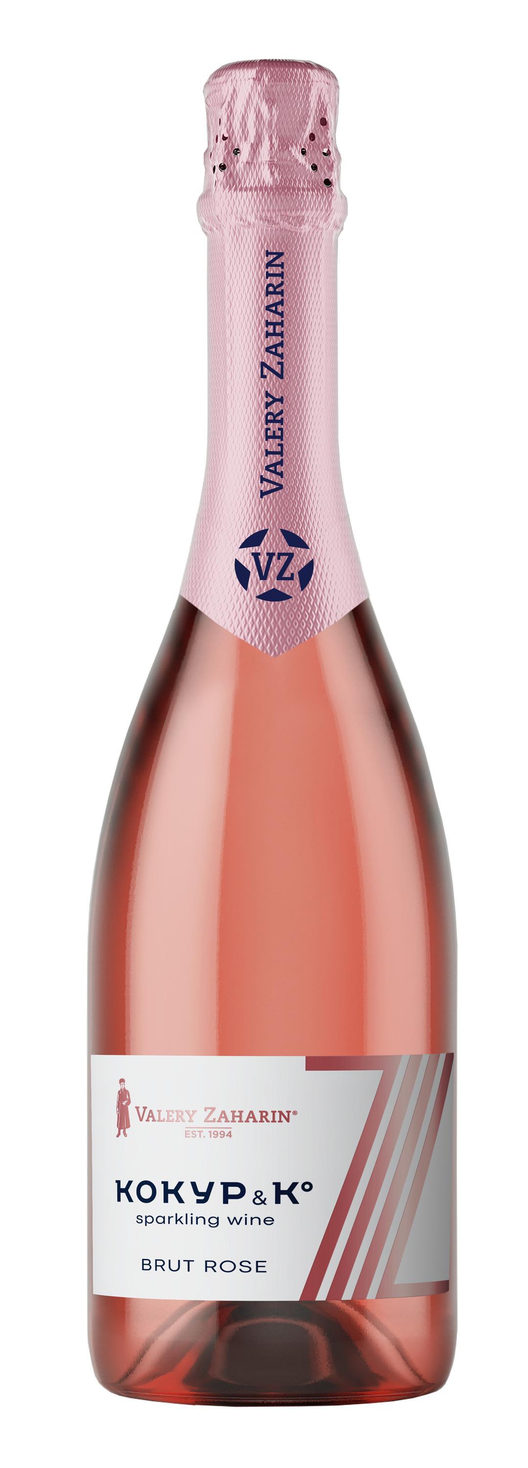 Вино игристое "Кокур и К" Розе (Ркацители - Шардоне - Кокур - Кефесия) розовое брют 750мл, КВКК Бахчисарай