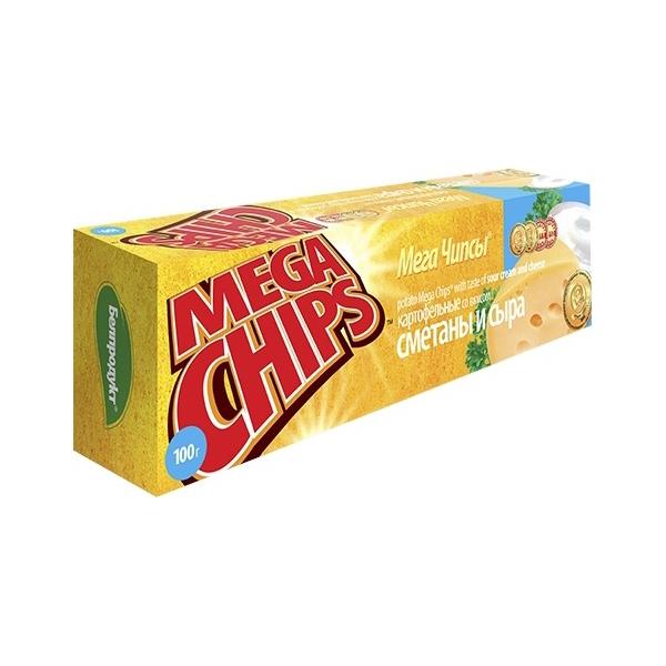 Чипсы Mega Chips сметана сыр 100 гр., картон