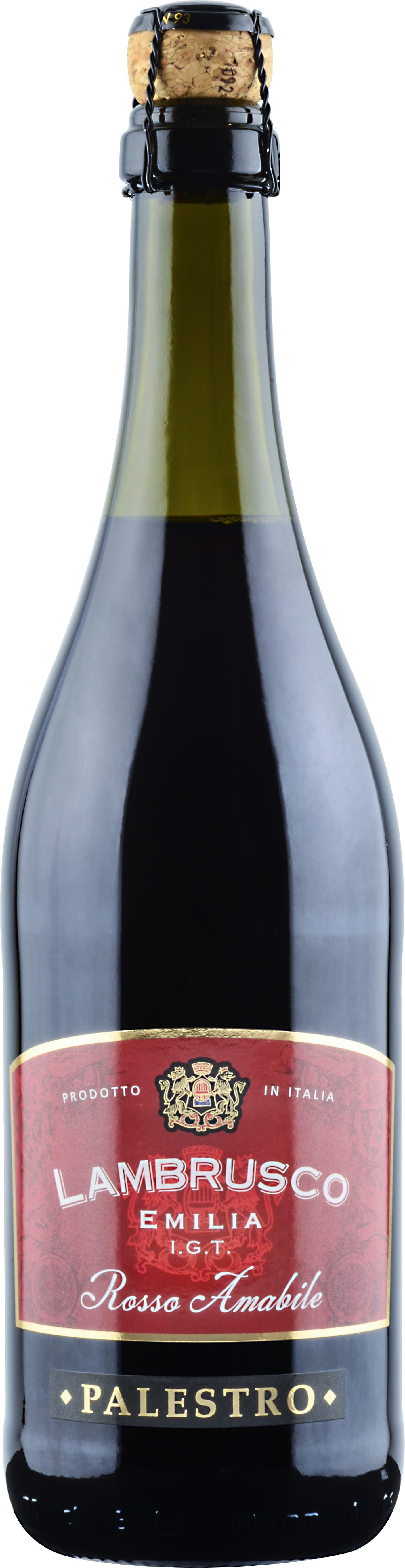 Вино игристое Палестро Ламбруско Эмилия Россо красное п/сладкое, Италия 750 мл., стекло