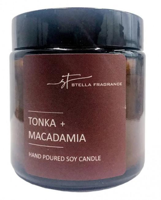 Свеча соевая ароматическая Stella Fragrance Тонка и макадамия 90 гр., стекло