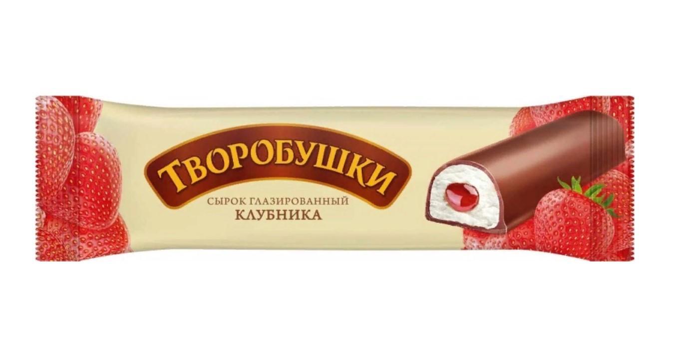 Сырок творожный Творобушки клубника глазированный 20% 40 гр., флоу-пак