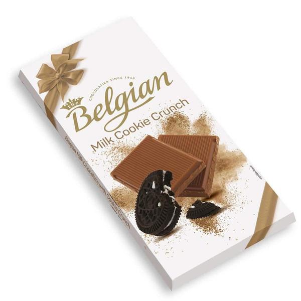 Шоколад Belgian молочный с хрустящим печеньем 100 гр., картон