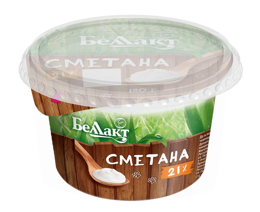 Сметана Беллакт 21% 180 гр., стакан