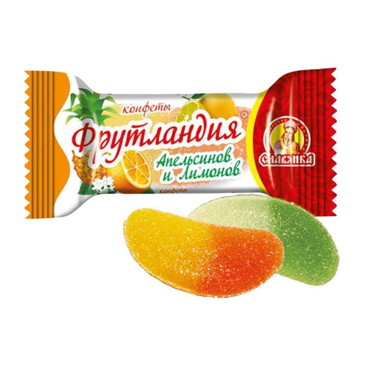 Конфеты мармеладные Славянка Фрутландия Апельсины и Лимоны 1 кг., флоу-пак