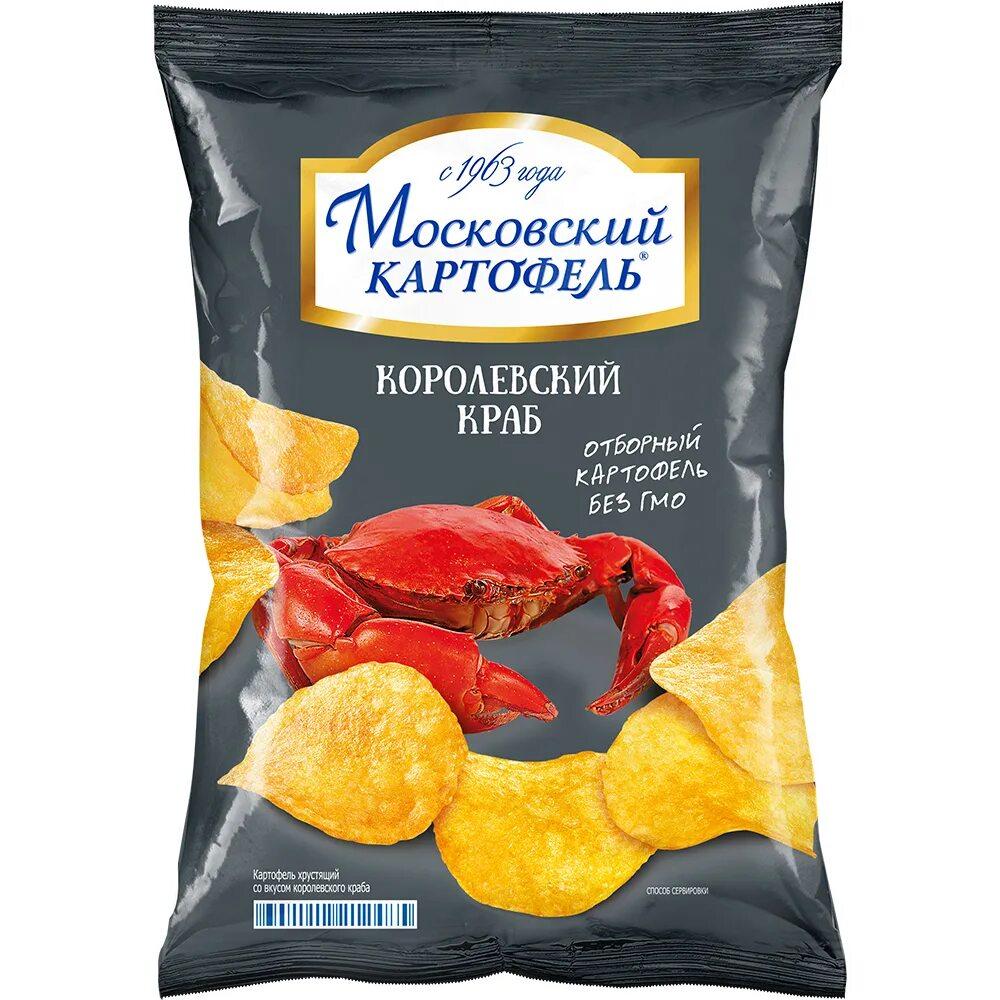 Чипсы Московский картофель королевский краб 40 гр., флоу-пак