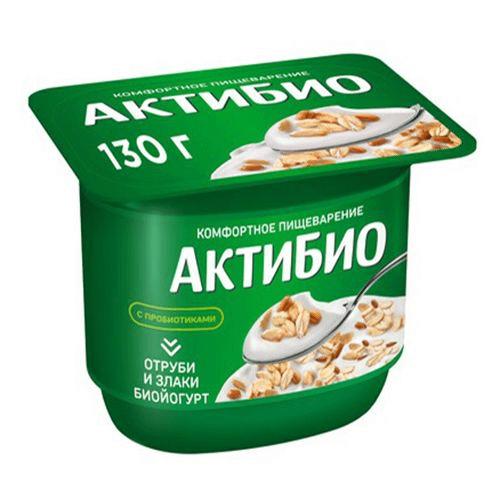 Йогурт Актибио отруби злаки 2,9% 130 гр., стакан