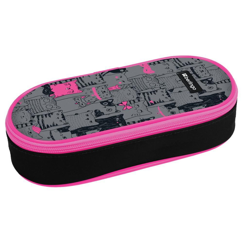 Пенал корпусный Berlingo Happy Cats 220х90х45 мм 1 отделение полиэстер, пакет