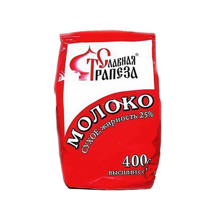 Молоко сухое Славная Трапеза цельное в/с 25% 400 гр., флоу-пак