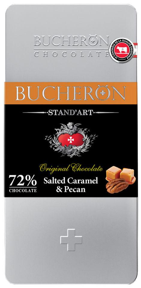 Шоколад Bucheron горький с соленой карамелью и пеканом, 100 гр., ж/б
