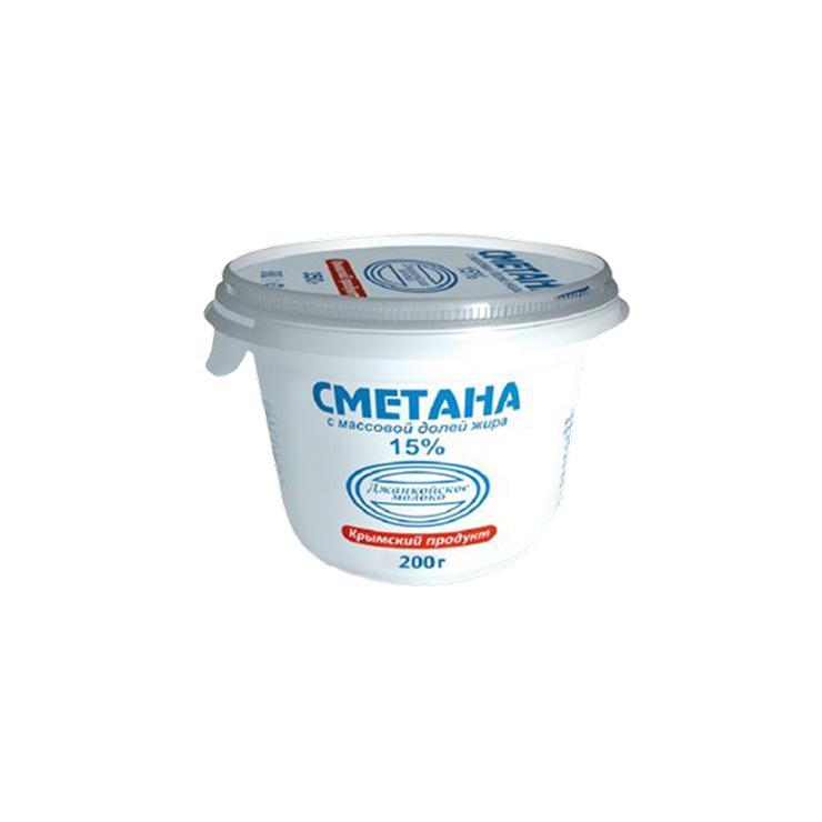 Сметана Джанкойское молоко 15% 200 гр., стакан