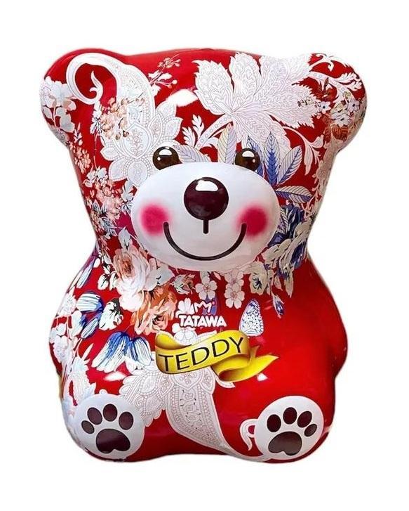 Печенье Tatawa сдобное Мишка Тедди с шоколадным кремом 144 гр., ж/б красная