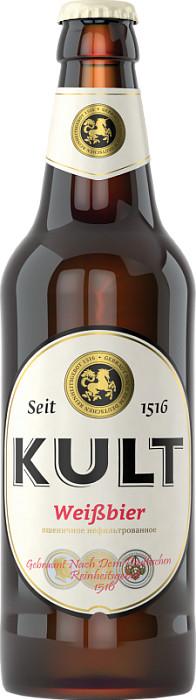 Пиво Kult Weissbier пшеничное нефильтрованное 500 мл., стекло