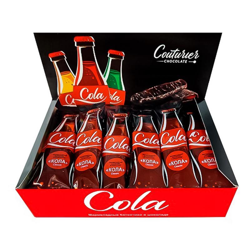 Мармеладные батончики в шоколаде Couturier Cola вкус колы 22 гр., флоу-пак