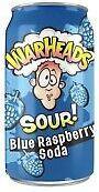 Напиток газированный Warheads Sour Blue raspberry soda 355 мл., ж/б