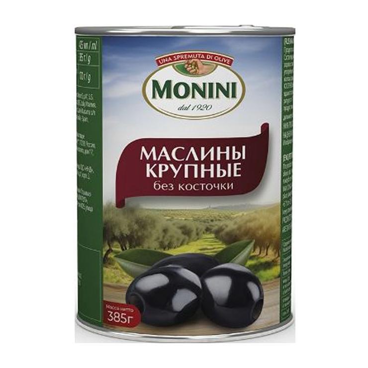 Маслины Monini крупные без косточки 380 гр., ж/б