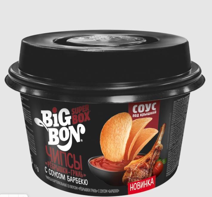 Чипсы Big Bon Snack Box Ребрышки-гриль с соусом барбекю 70 гр., ПЭТ