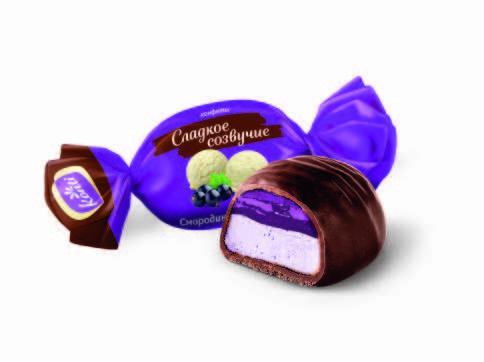 Конфеты Konti смородина с пломбиром Сладкое Созвучие, 1 кг., флоу-пак