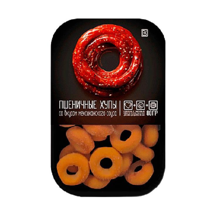 Кольца пшеничные ВкусноКуб Хупы Black мексиканский соус 80 гр., лоток
