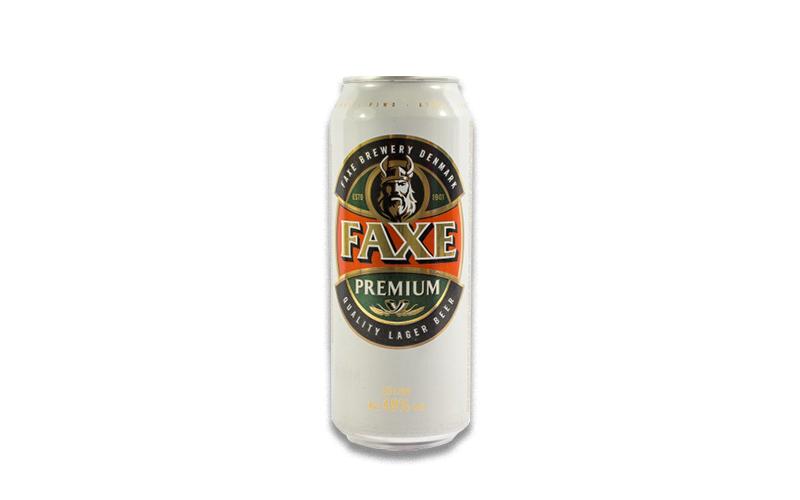 Пиво светлое фильтрованное Faxe premium 4,9%, 450 мл., ж/б