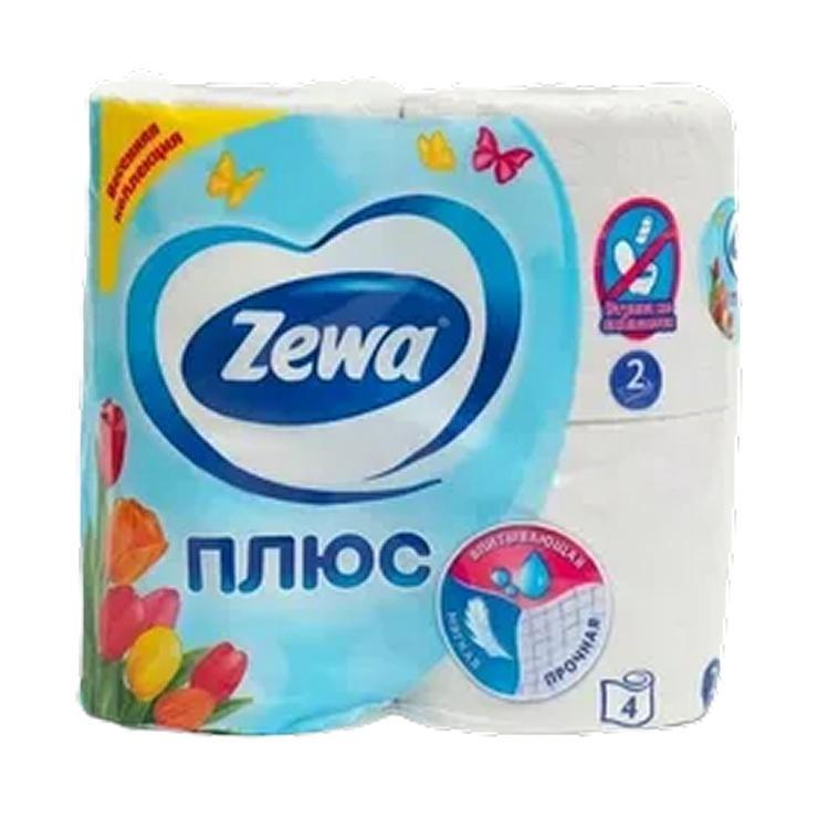 Туалетная бумага Zewa Плюс Свежесть океана двухслойная 4 шт., флоу-пак