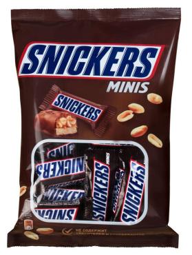 Конфеты шоколадные развесные minis, Snickers, 500 гр.,пакет