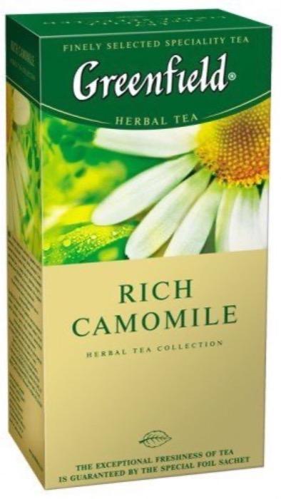 Чай Greenfield Rich Camomile ромашка крупная яблоко корица 25 пакетиков 37,5 гр., картон