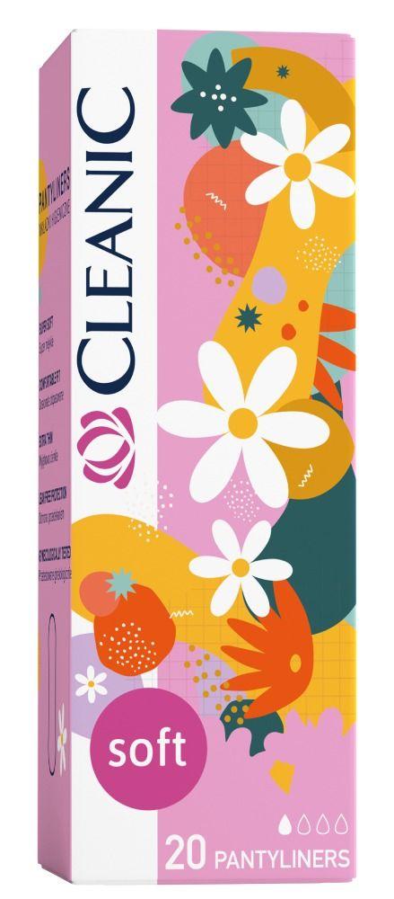 Прокладки ежедневные CLEANIC Soft гигиенические 20 шт., картон