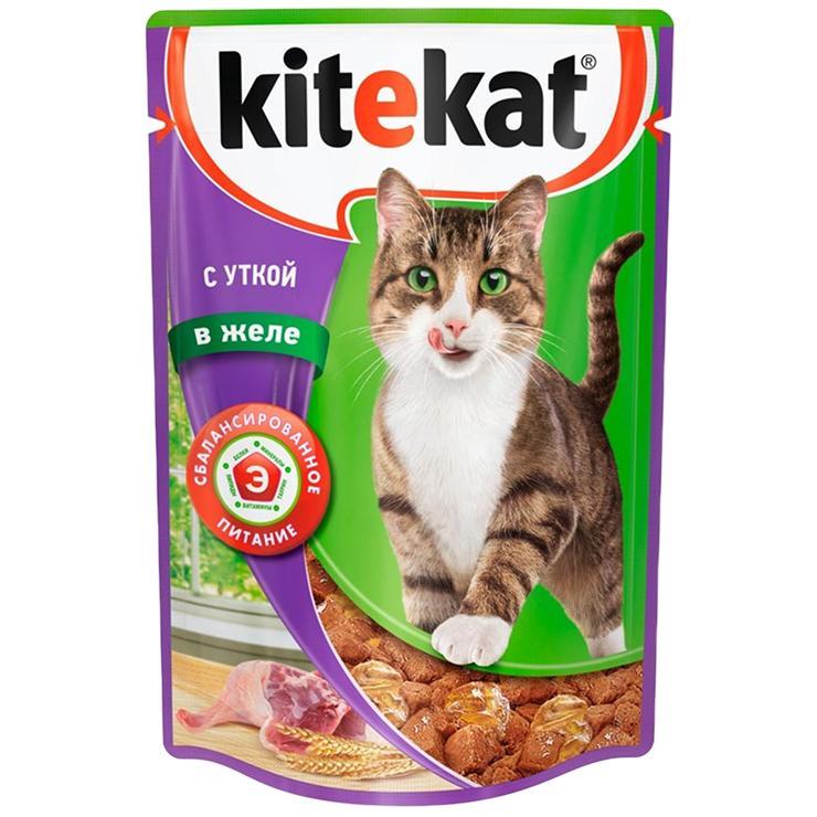 Влажный корм для кошек Kitekat утка желе 85 гр., пауч