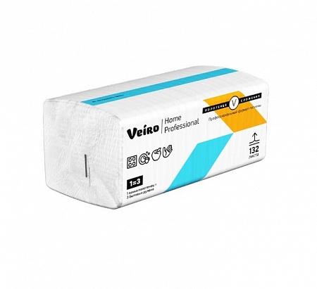 Полотенца бумажные листовые для рук Veiro Home Professional V-сложение 2 слоя 132 шт., обертка