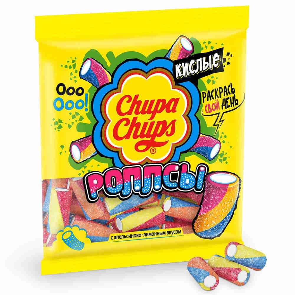 Мармелад Chupa Chups Кислые роллсы 70 гр., флоу-пак