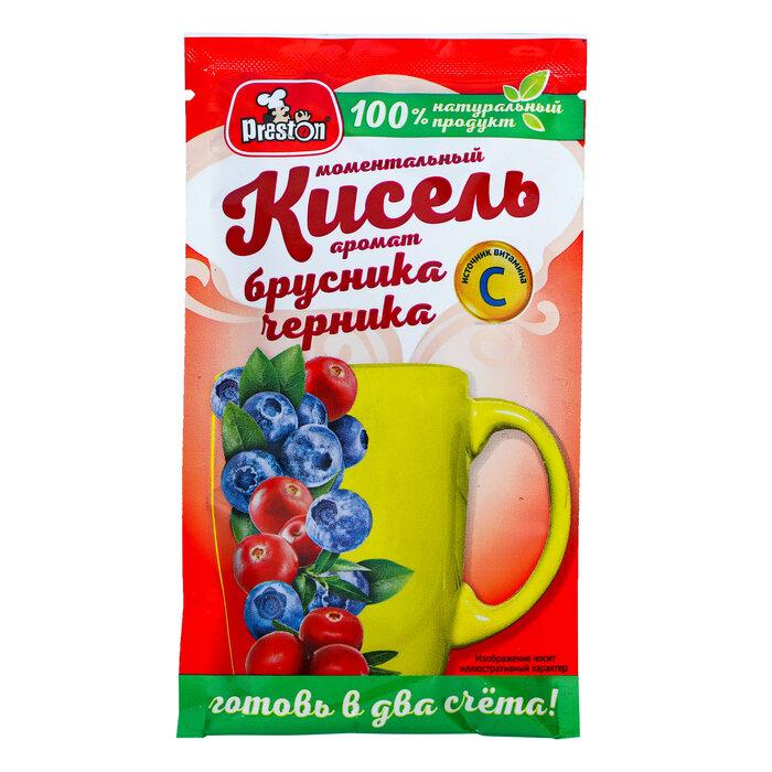 Кисель Preston с ароматом брусники и черники 30 гр., саше