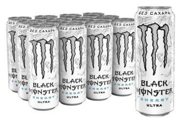 Энергетический напиток без сахара Black Monster Energy Ultra Zero, 449 мл., ж/б