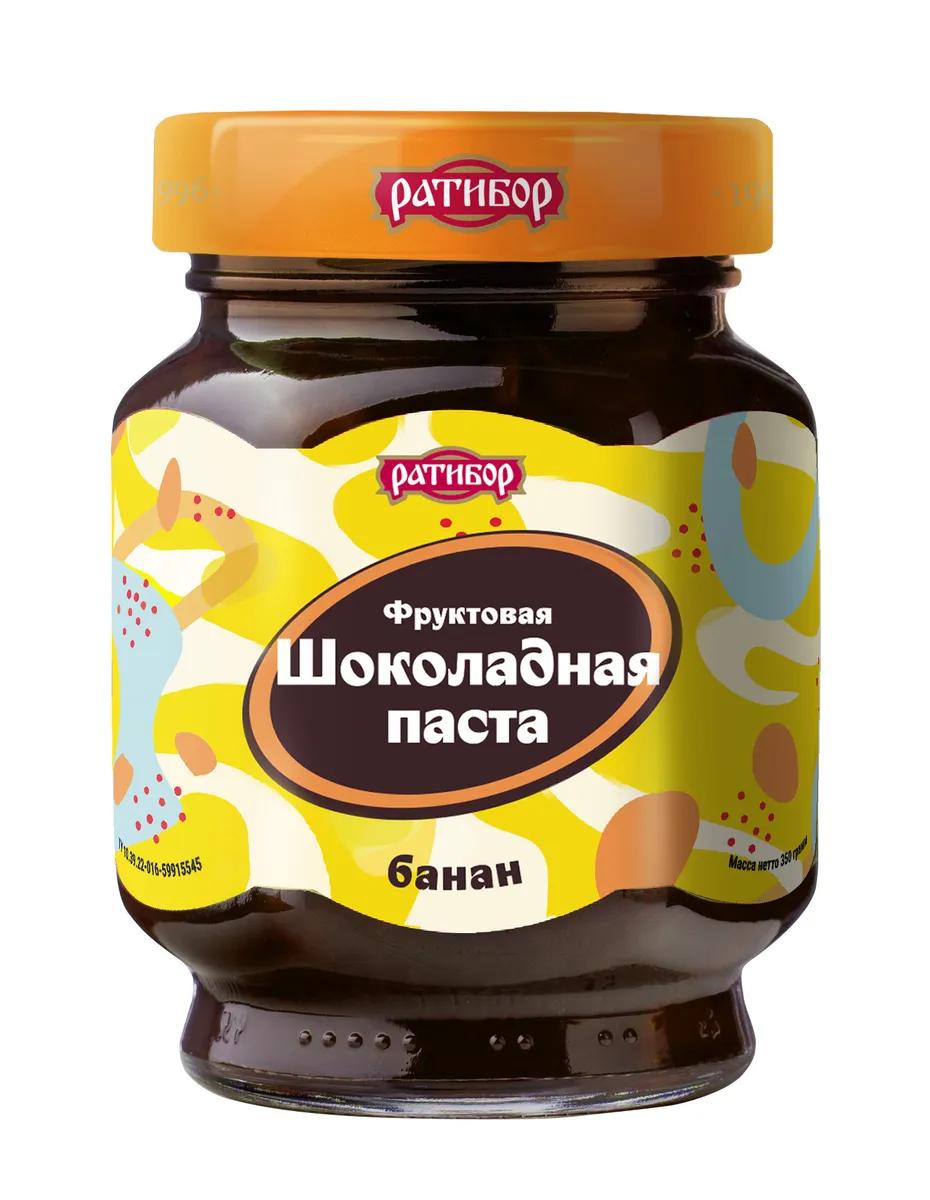 Паста Ратибор банан фруктовая шоколадная 350 гр., стекло