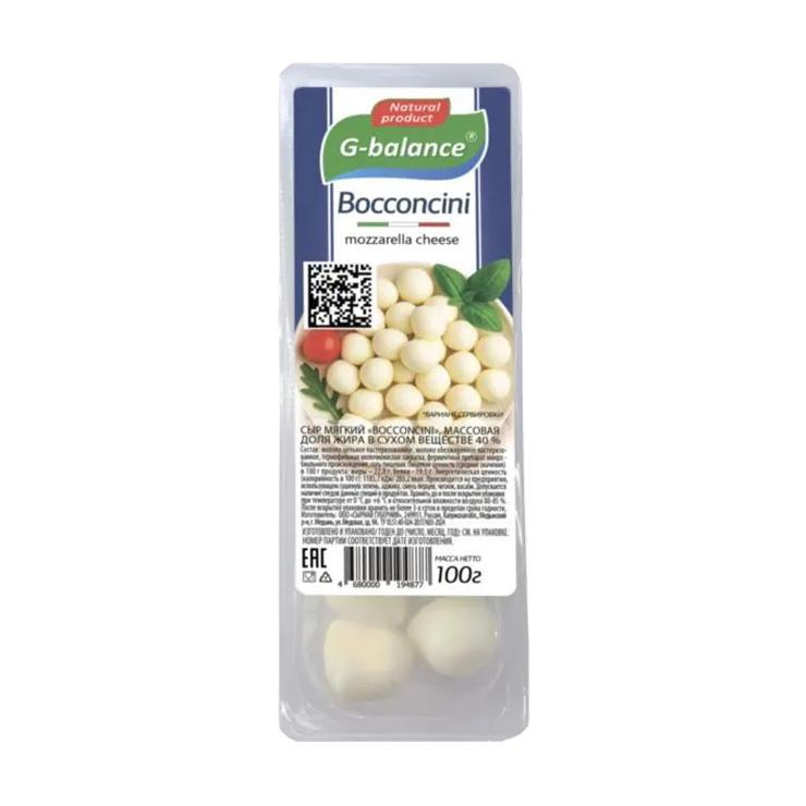Сыр мягкий G-balance bocconcini 40% 100 гр., пластиковая упаковка