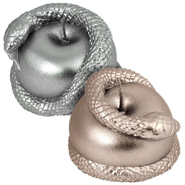 Свеча декоративная Мультидом змейка 7,5х10,5х9,5 см 2 цвета., пакет