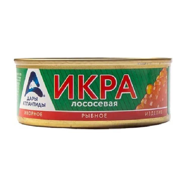 Икра лососевая Дары Атлантиды икорное рыбное изделие 95 гр., ж/б