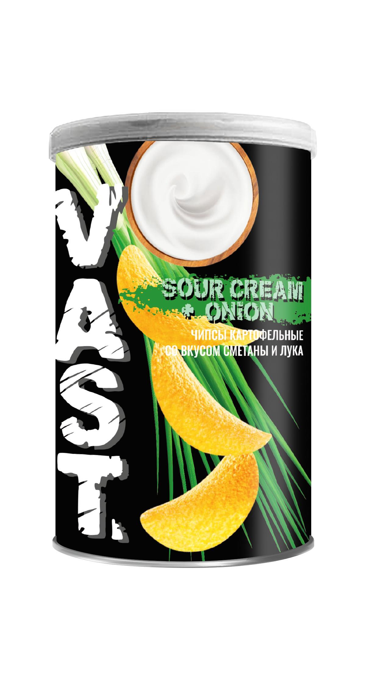 Чипсы Vast сметана лук 70 гр., туба