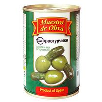 Оливки Maestro de Oliva на огурчике в оливковом масле, 300 гр., ж/б