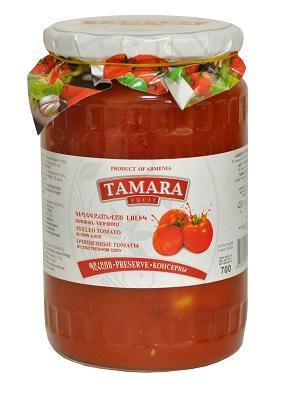 Томаты TAMARA Fruit  в собственном соку, 700 гр., стекло
