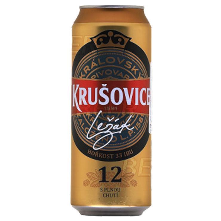Пиво Krusovice Lezak 12 светлое Чехия 500 мл., ж/б