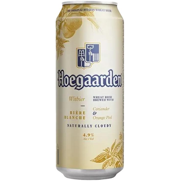 Пивной напиток Hoegaarden Blanche белый осветленный пастеризованный нефильтрованный 4.9%, 450 мл., ж/б