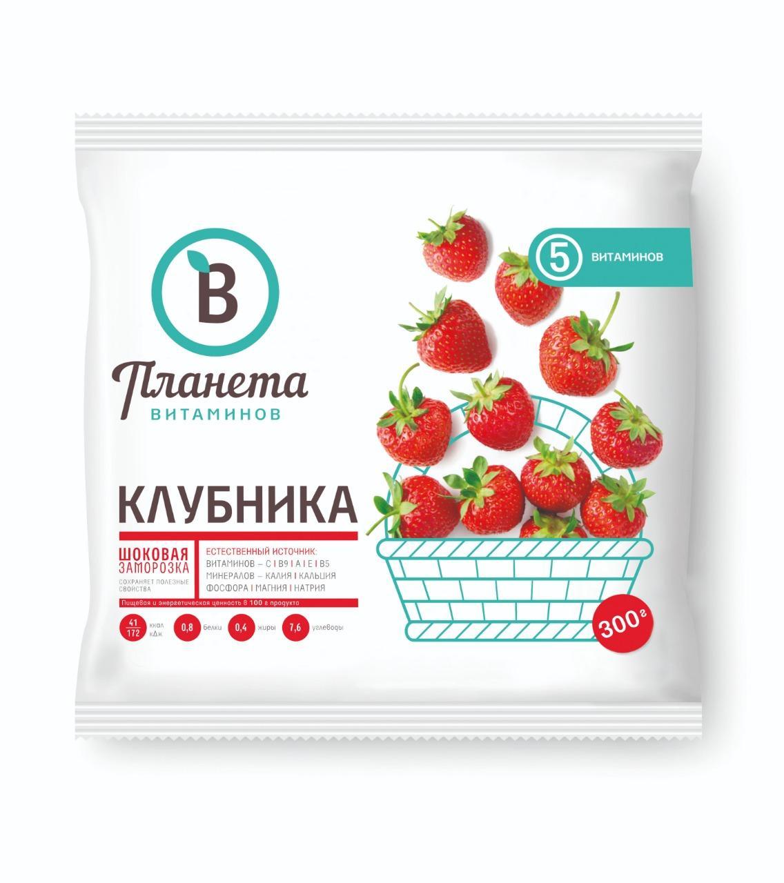 Клубника Планета Витаминов 300 гр., флоу-пак
